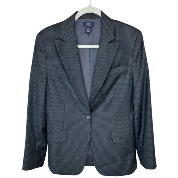 Brooks Brothers Jackets & Blazers - Brooks Brothers 346 Womens Wool Blazer Sz 12 Large Gray Pinstripe Career Preppy